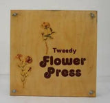 Vintage 70's Tweedy Wooden Flower Press 11.5" Square with Instruction LARGE