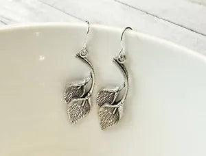 925 Sterling Silver Calla Lily Earrings Simple Minimalist Calla Lily Earrings