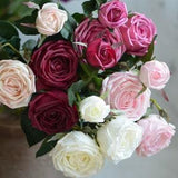 3 Heads Real Touch Fake Cabbage Roses, DIY Florals Supply | Wedding/Home/Kitchen Decoration | Gifts, DIY Bouquets/Centerpiece