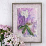Orchid Watercolor Wall Art,Floral Art Gift for Plant Lovers,Cozy Wall Painting for Purple Room Decor,Original Orchid Art Painting