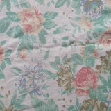 Sold by the Yard Ultra Romantic Roses Linen Natural Fabric Pale Hues - Super Pretty