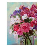 Floral original Art Roses painting  Colorful Bouquet painting  Flowers Art Flowers Wall Art 10" by 14" by Barbie Luck