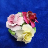 Vintage Radnor Porcelain Flowers. Handmade Roses in a white pot. Made in Staffordshire, England