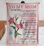 Personalized Lily Flowers Blanket for Mom, Gift from Daughter Fleece Blanket
