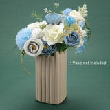 Blue White Artificial Silk Flower Head Material Package Combo Set For DIY Party Wedding Centerpiece  Boho Flower Arrangement Faux Flower