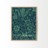 William Morris Poster, Green Flower Print, Leaf Print, Leaves Wall Art, Botanical Print, Abstract Green Art, Morris Flower 53c