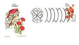 US TOPICAL COVER STATE BIRDS & FLOWERS FARNHAM : OHIO CARDINAL & RED CARNATION