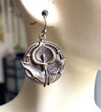 Art Nouveau Earrings Brass Calla Lily Flower Drops Art Nouveau Jewelry