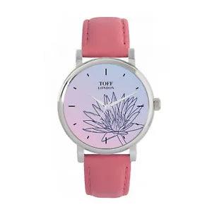 Toff London TLWS-17626 Ladies Blue Water Lilies Flower Watch