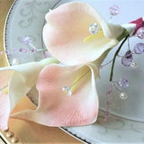Cascading Bouquet, Pink Ivory Purple Calla Lily, Dainty Small Floral Bouquet, Real Touch Flowers, Wedding Bridal Bridesmaid Flower Bouquet