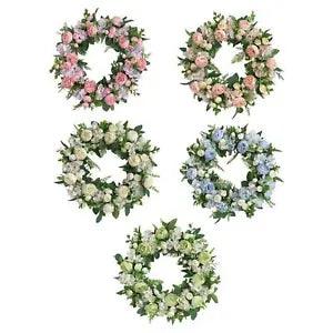 Peony Flower Wreath Handmade Floral Wreath for Festival Outdoor Decoration