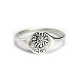 Handmade Sunflower Ring, Botanical Ring, Wildflower Ring, Nature Jewelry, Sterling silver ring, Bronze Jewelry, Signet Ring