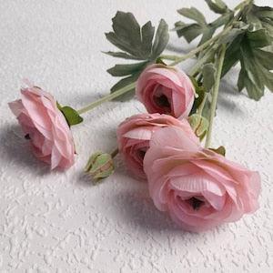 artificial ranunculus, artificial flowers, gift for her, pink flowers, mothers day, pink ranunculus, pink home decor, summer flowers