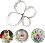 Carnation Peony Flower 4 pc Metal Cookie Cutter Set NEW