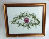 Framed Dried Flowers The EYE on Cotton Canvas Gift for Her  Home Office Decor