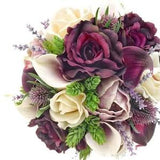 Real Touch Artificial Plum White Ivory Calla Lilies Rose Hops Bridal Bouquet Bridesmaids Bouquets Prom Cascade Wedding Flowers CenterPieces
