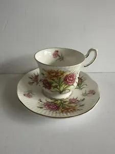 Queen??s Rosina Tea Cup And Saucer, Special Flowers, January, Carnations