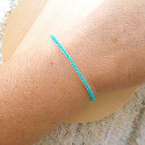 Turquoise bracelet, aqua bracelet, seed bead jewelry, seed bead bracelet, beaded bracelet, silver bracelet,minimalist,beaded bracelet,anklet