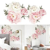 PVC Pink Peony Flower Wall Stickers Kids Baby Nursery Decor Mural Decal Top