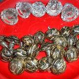 antique door/drawer knobs in crystal glass or with embedded sunflower seeds