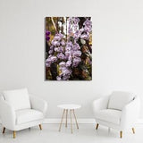 Purple Orchid Decor, Glass Botanical Wall Art, Anniversary Gift, Flowers Painting, Neutral Bedroom Decor, Floral Print