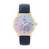 Toff London TLWS-17612 Ladies Blue Water Lilies Flower Watch