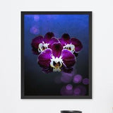 Framed Orchid Purple and Blue Pop Art Decor