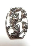 Vintage Sterling Silver CALLA LILY Pin Brooch Art Nouveau Style