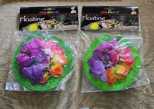 Floating Hawaiian Artificial Flowers(2) for Lily Pond-Fish Tank-Luau Pool Decor