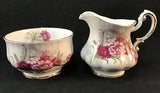 Paragon Flower Festival K Carnations Fine Bone China Creamer Jug & Sugar Bowl