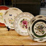 COLLECTIBLE PLATES - Wood & Sons Ascot Alpine White; English Harleigh Pink Rose; Aynsley Cottage Garden; Spring Bouquet Edwin M Knowles USA
