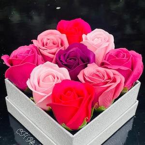Portable rose soap flowers bouquet pink color birthday gift wedding aniversary
