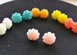 VINTAGE 11MM CARNATION FLOWER STUD EARRINGS  IDEAL FLOWER GIRL / BRIDESMAID GIFT