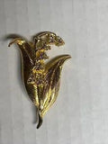 Monet signed lily of the Valley Brooch/Pin clear Rhinestones Vintage