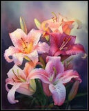 Oriental Lilies 3 - Chart Counted Cross Stitch Patterns Needlework DMC Color