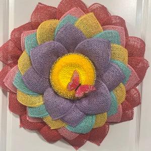 Multi Colour Sunflower, Summer Wreath, Farmhouse Wreath, Front Door Wreath, Everyday Wreath, Front Door Decor, Home Decor