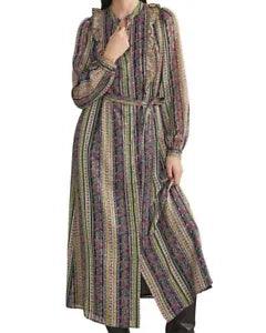 Boden Ruffle Metallic Midi Dress Women's