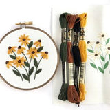 Mini Wildflower Kit, Embroidery Kit, DIY Craft, Botanical Embroidery, Beginner embroidery pattern, Wildflower Embroidery, Sunflower kit