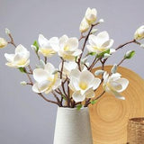 Artificial Magnolia Stem with Bud, Quality Faux Flower Decoration, Home Floral Arrangement, Spring Rustic Spray, Party Bouquet DIY Material