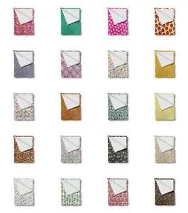 Ambesonne Leaves Pattern Soft Flannel Fleece Throw Blanket Plush for Indoors