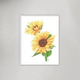 Vibrant Sunflowers Watercolour Note Card ?C Illustrated Floral Card