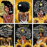 5D Diamond Painting Kit Abstract Beauty Diamond Art Full Drill Sunflower Girl DIY Diamond Embroidery Cross Stitch Painting Home Decoration