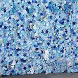 Blue Series Rose Orchid Mist Grass Floral Wall 5D Roll Up Cloth Curtain Flower Wall for Outdoor Romantic Wedding Salon Party Decor backdrop