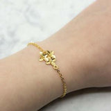 Bracelet Gold Plated Flowers Wedding Bridal Jewelry