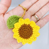 Cute Crochet Sunflower Keychain- Amigurumi Flower Keychain-Gift for friend