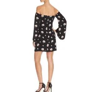 Lucy Paris carnation women's off shoulder cold shoulder long sleeve floral dress