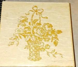 Victorian basket of flowers, peonies, all night media B104