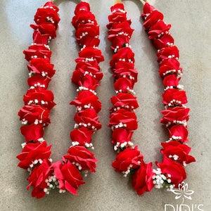 Rose Garlands with Baby's Breath,  Silk Flowers, Indian Wedding Flowers, Indian Flowers, Garland Silk Flowers, Weddings