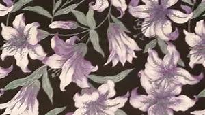Black Background with Purple Lily's Cotton Floral Fabric 124"x44"