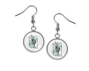 May Lily of the Valley Birth Flower Silver Glass Dangle Earrings Hypoallergenic